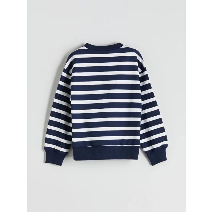 LCW Kids Lacivert Bisiklet Yaka Baskılı Kız Çocuk Sweatshirt 2li