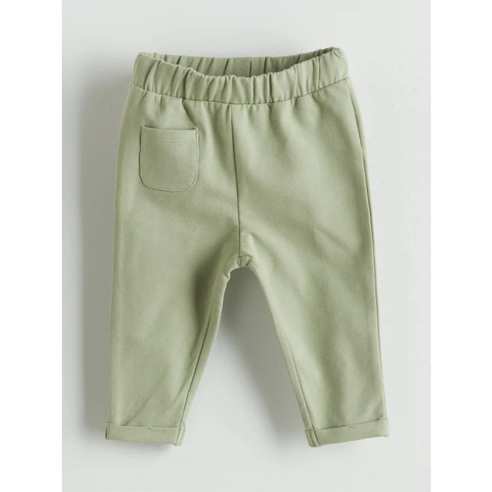 LCW baby Ekru Çiçekli Kız Bebek Sweatshirt ve Pantolon 2li Takım