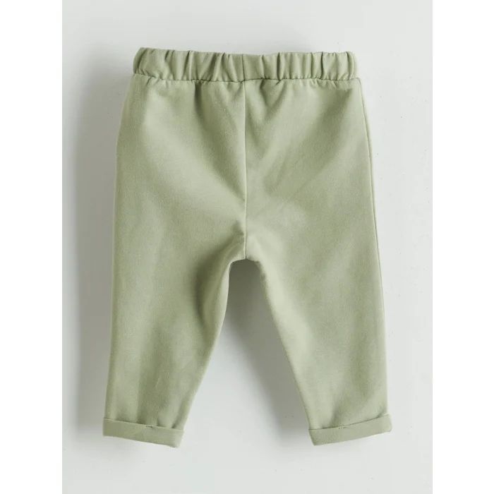 LCW baby Ekru Çiçekli Kız Bebek Sweatshirt ve Pantolon 2li Takım