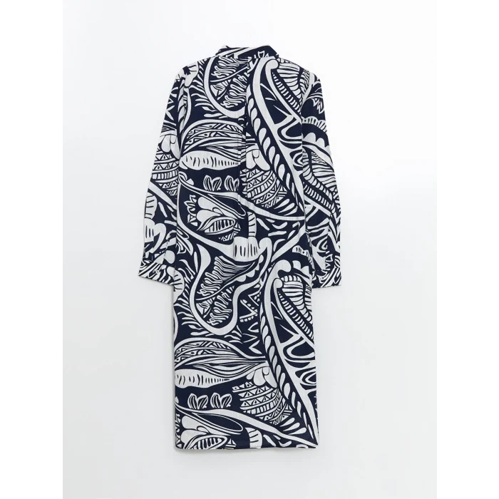LCWAIKIKI Classic Lacivert Desenli Kadın Gömlek Tunik