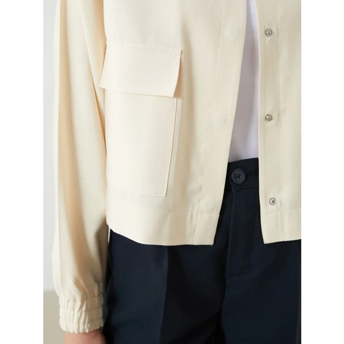 LCWAIKIKI Classic Bej Bisiklet Yaka Kadın Ceket