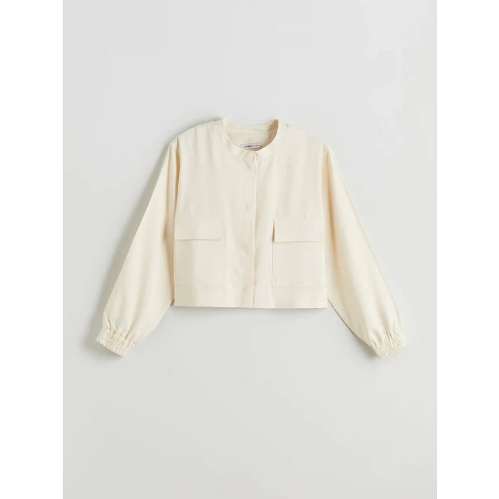 LCWAIKIKI Classic Bej Bisiklet Yaka Kadın Ceket