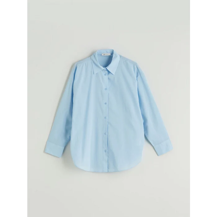 LCW Vision Mavi Oversize Kadın Gömlek