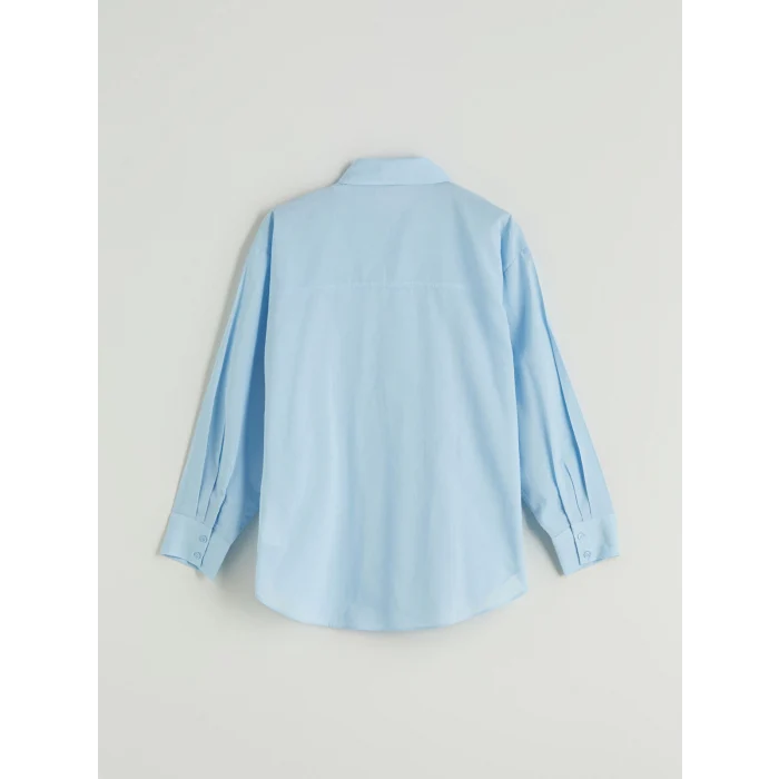 LCW Vision Mavi Oversize Kadın Gömlek