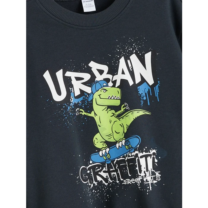 LCW Kids Antrasit Erkek Çocuk Sweatshirt ve Jogger Eşofman Alt 2li