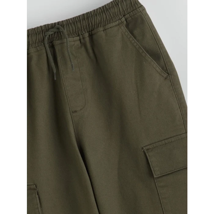 LCW Kids Yeşil Beli Lastikli Erkek Çocuk Kargo Jogger Pantolon