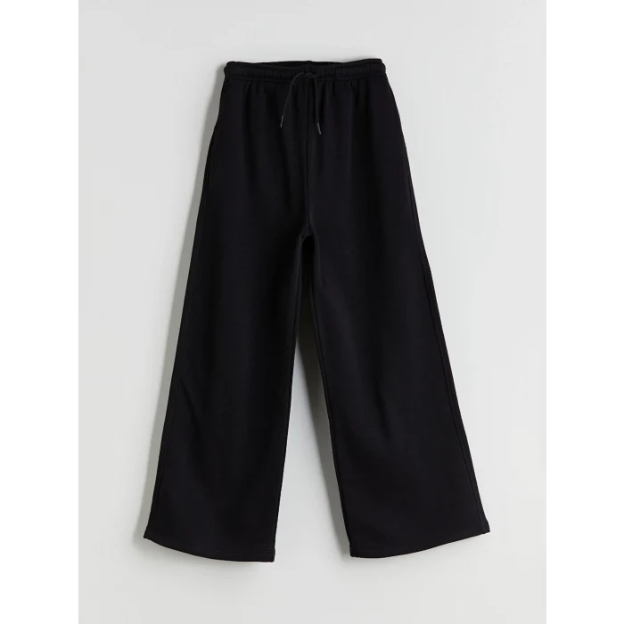 LCW Kids Siyah Beli Lastikli Kalın Kız Çocuk Eşofman Alt