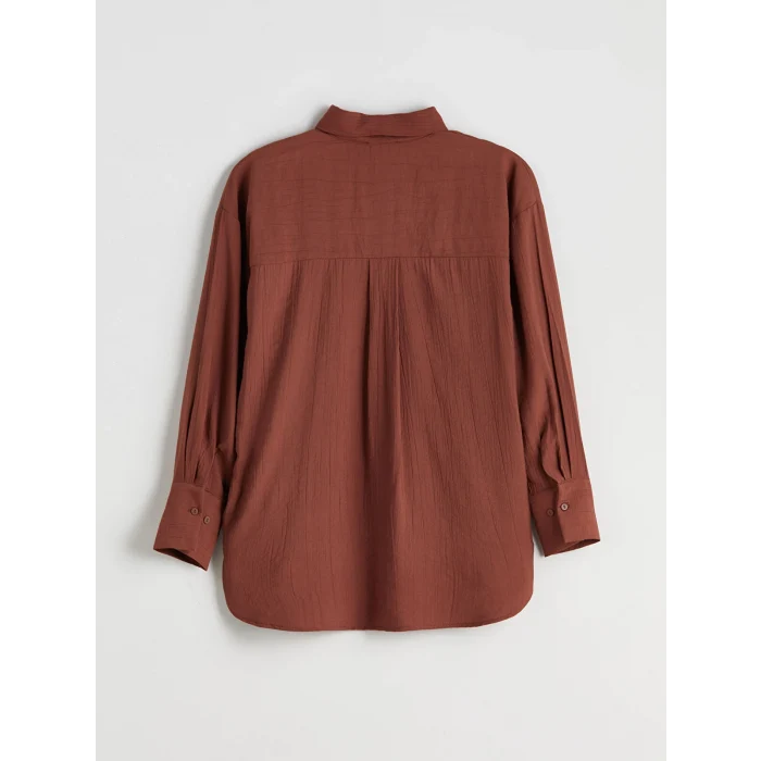 LCWAIKIKI Classic Kahverengi Dokulu Kadın Gömlek
