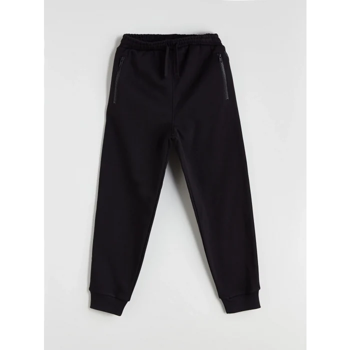 LCW Kids Siyah Beli Lastikli Erkek Çocuk Jogger Eşofman Altı