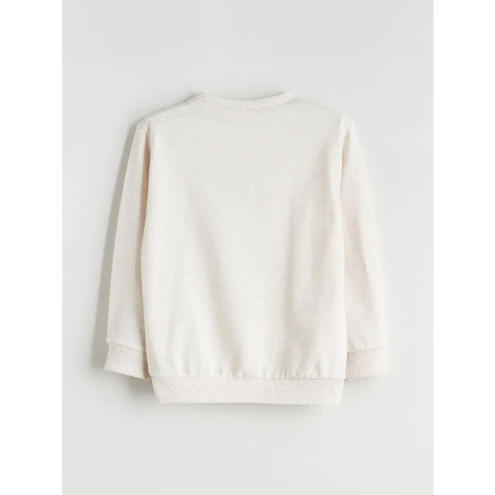 LCW Kids Beyaz Bisiklet Yaka Baskılı Erkek Çocuk Sweatshirt ve Eşofman Alt 2li