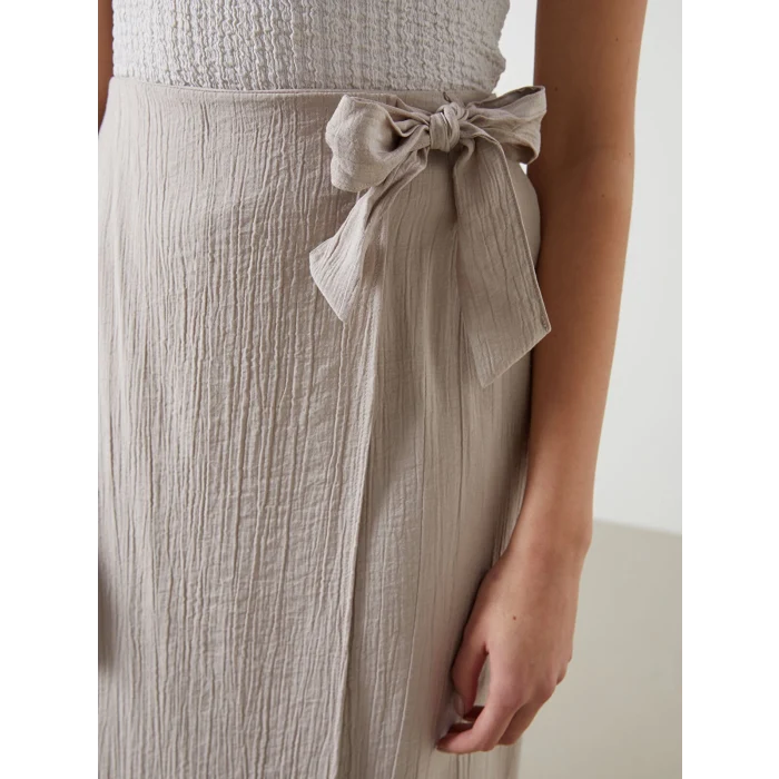 LCWAIKIKI Classic Ekru Beli Lastikli Kadın Etek