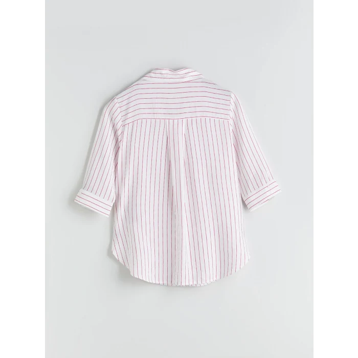 LCWAIKIKI Classic Pembe Çizgili Kadın Gömlek