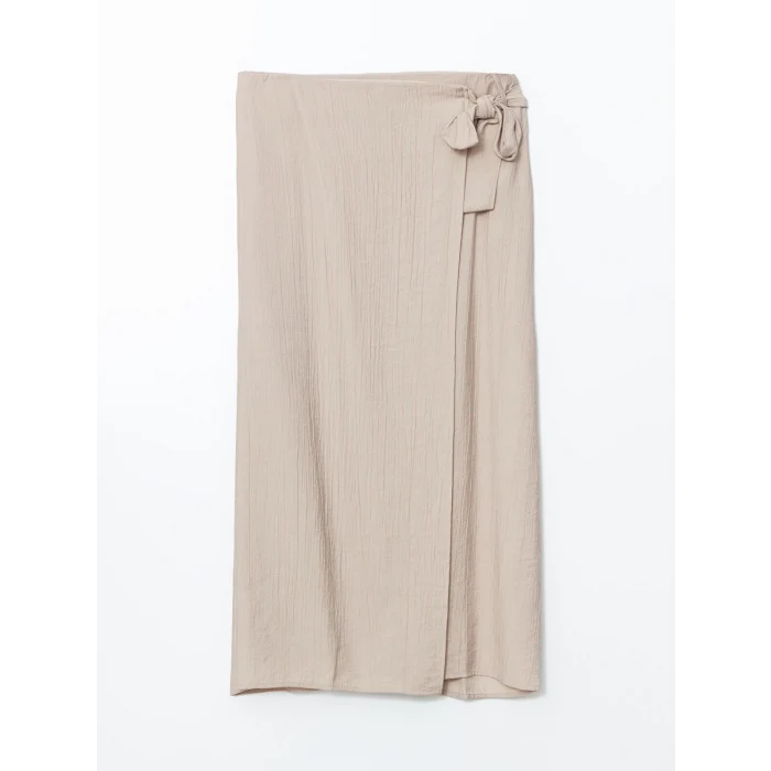 LCWAIKIKI Classic Ekru Beli Lastikli Kadın Etek