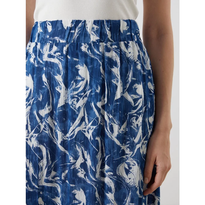 LCW Grace Lacivert Beli Lastikli Desenli A Kesim Etek