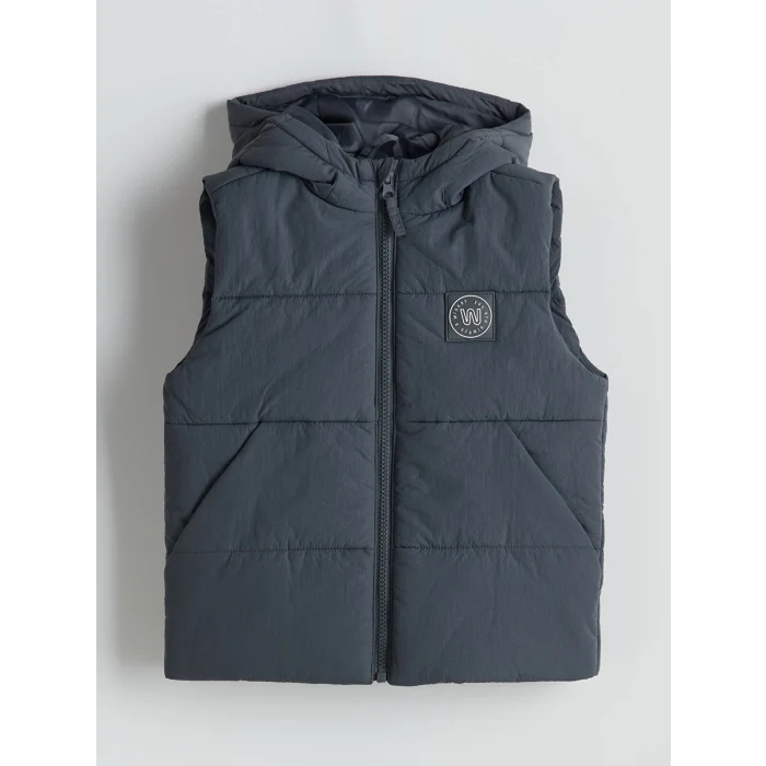 LCW Kids Gri Kapüşonlu Erkek Çocuk Yelek