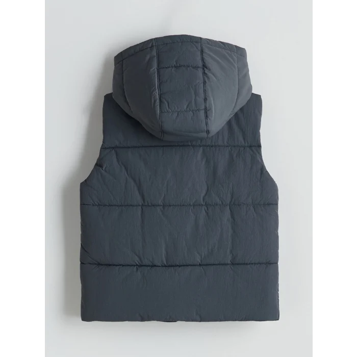 LCW Kids Gri Kapüşonlu Erkek Çocuk Yelek