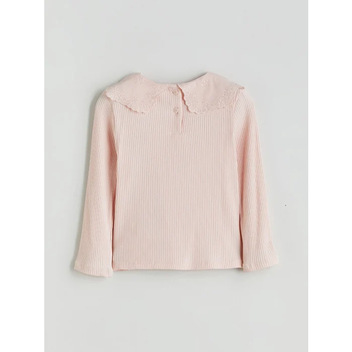 LCW Kids Pembe Bebe Yaka Kız Çocuk Tişört