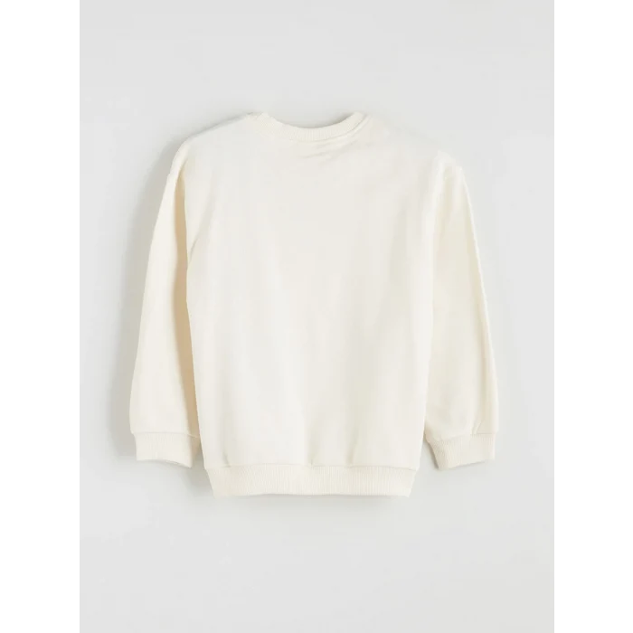 LCW Kids Bej Bisiklet Yaka Baskılı Erkek Çocuk Sweatshirt ve Eşofman Alt 2li