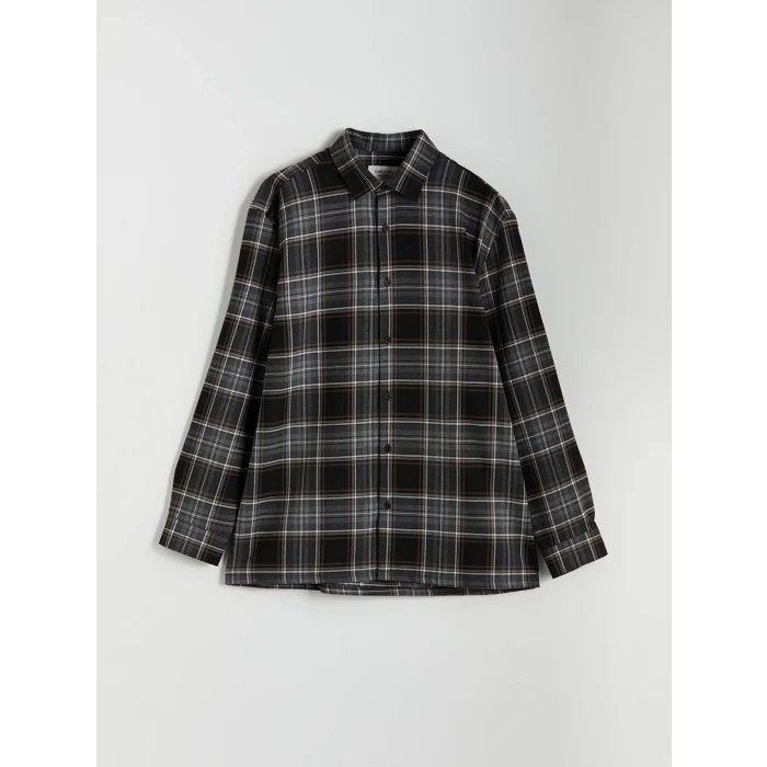 LCW Vision Siyah Regular Fit Ekose Erkek Gömlek