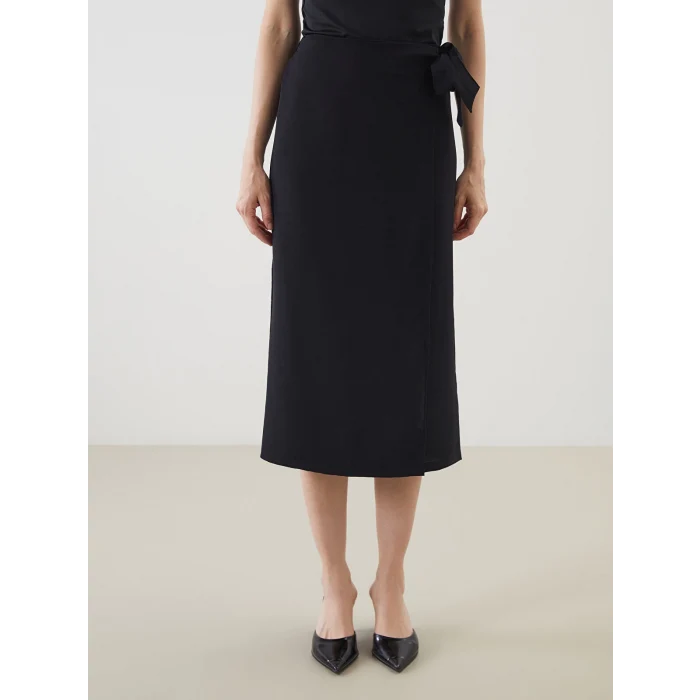 LCWAIKIKI Classic Siyah Beli Lastikli Kadın Etek