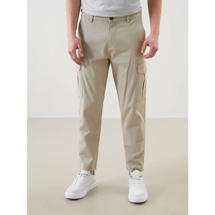 XSIDE Bej Standart Kalıp Gabardin Erkek Pantolon