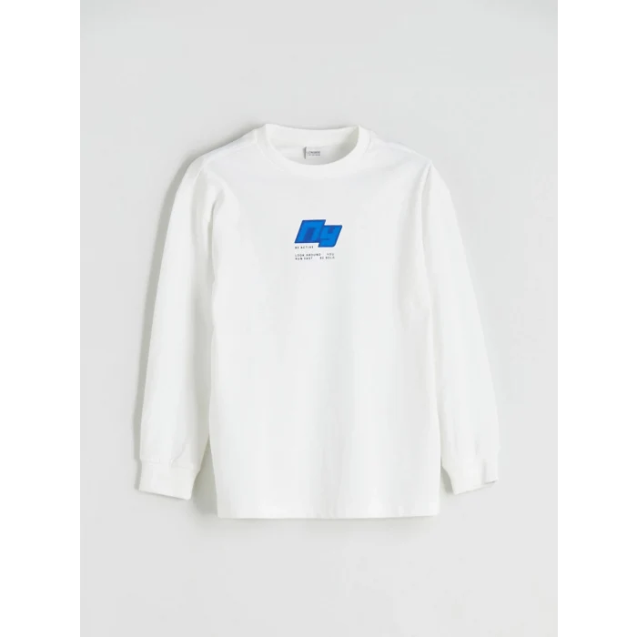 LCW Kids Ekru Bisiklet Yaka Erkek Çocuk Tişört