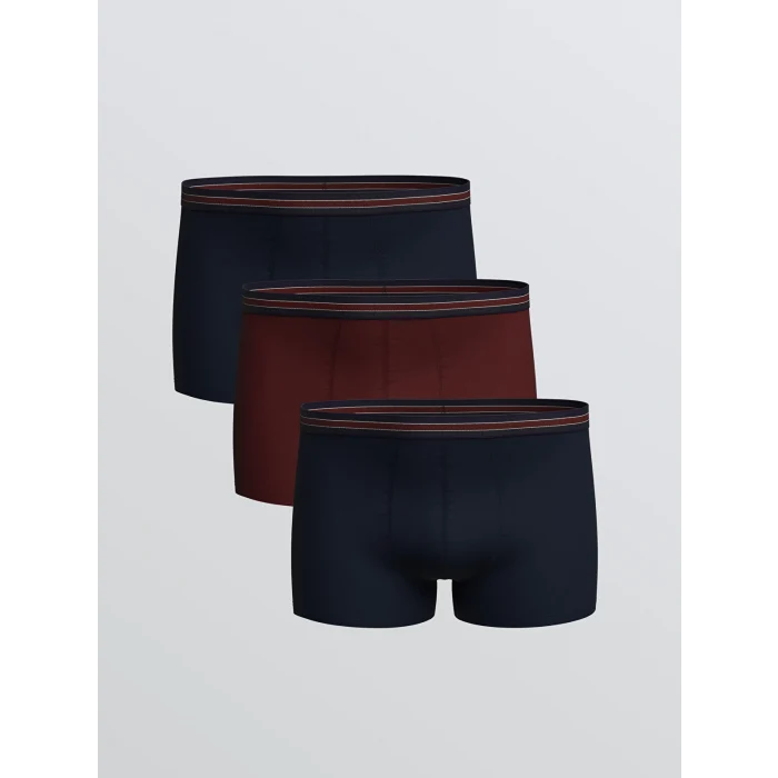 LC WAIKIKI Bordo Standart Kalıp Pamuklu Esnek Erkek Boxer 3lü