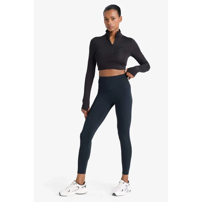 Defacto B4147AXBK81 Siyah DeFactoFit Toparlayıcı Yüksek Bel Esnek Kumaş Basic Sporcu Tayt