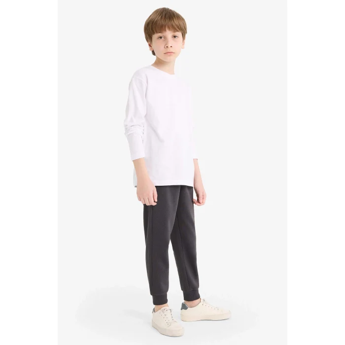 Defacto K8852A6AR138 Antrasit Erkek Çocuk Beli Lastikli Okul Jogger Eşofman Altı