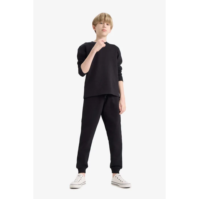 Defacto K8852A6BK81 Siyah Erkek Çocuk Beli Lastikli Okul Jogger Eşofman Altı