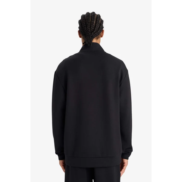 Defacto E9772AXBK81 Siyah DeFactoFit Standart Fit Dik Yaka Yarım Fermuarlı Modal Sporcu Sweatshirt