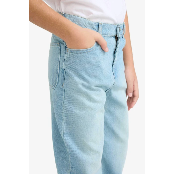 Defacto F0452A8NM28 Mavi Erkek Çocuk Wide Leg Geniş Paça Pantolon