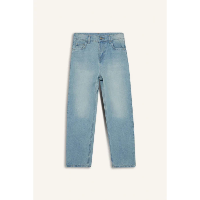 Defacto F0452A8NM28 Mavi Erkek Çocuk Wide Leg Geniş Paça Pantolon