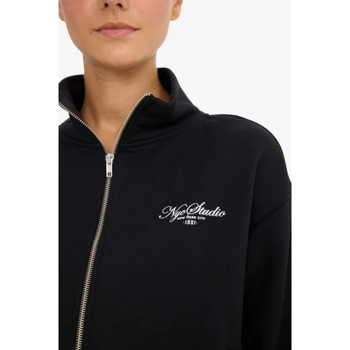 Defacto F0310AXBK81 Siyah Relax Fit Kolej Yaka Baskılı Bomber Hırka