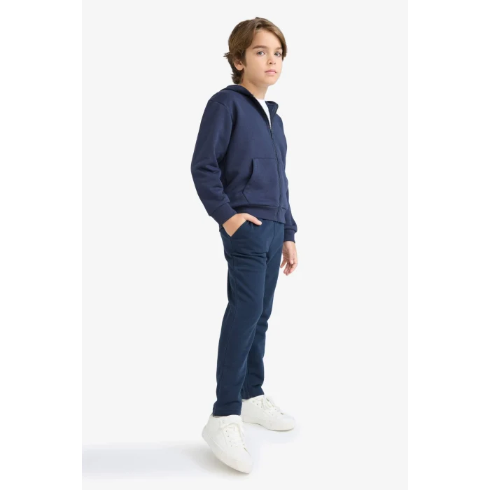 Defacto X6955A6NV253 Lacivert Erkek Çocuk Beli Lastikli Düz Paça Basic Düz Eşofman Altı