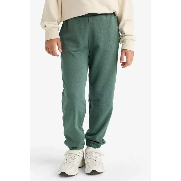 Defacto F0389A8GN470 Yeşil Kız Çocuk Beli Lastikli Jogger Eşofman Altı