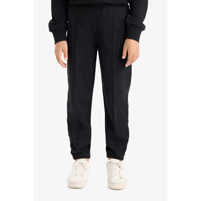 Defacto X9036A6BK81 Siyah Kız Çocuk Beli Lastikli Basic Düz Okul Jogger Eşofman Altı