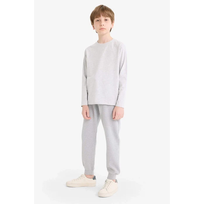 Defacto R5970A6GR377 Gri Erkek Çocuk Beli Lastikli Okul Jogger Eşofman Altı