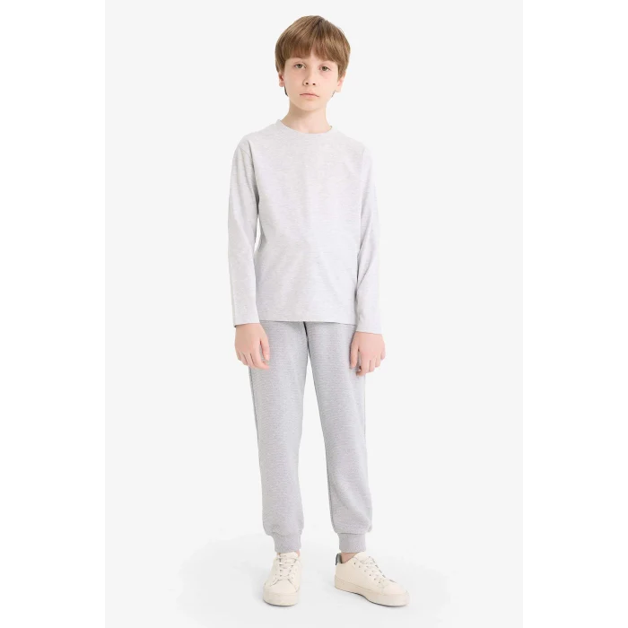 Defacto R5970A6GR377 Gri Erkek Çocuk Beli Lastikli Okul Jogger Eşofman Altı