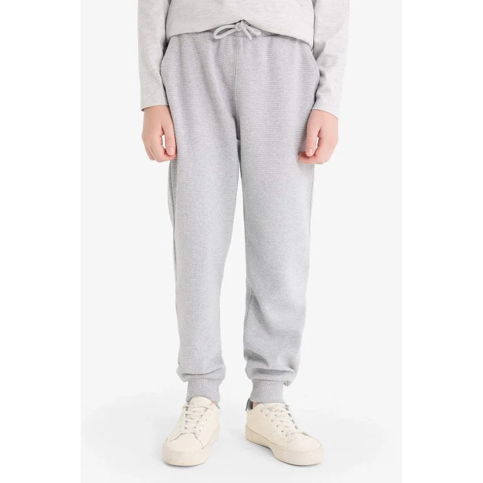 Defacto R5970A6GR377 Gri Erkek Çocuk Beli Lastikli Okul Jogger Eşofman Altı
