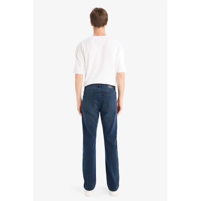 Defacto W7086AZNM83 İndigo Sergio Regular Fit Normal Bel Boru Paça Jean Pantolon