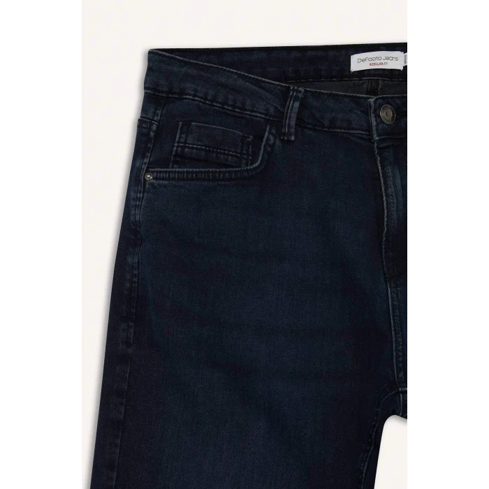 Defacto W7086AZNM83 İndigo Sergio Regular Fit Normal Bel Boru Paça Jean Pantolon