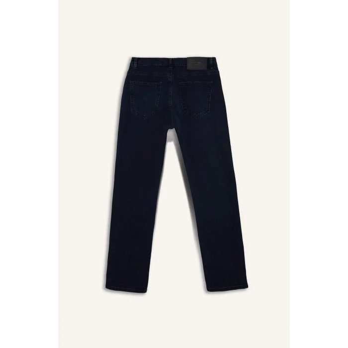 Defacto W7086AZNM83 İndigo Sergio Regular Fit Normal Bel Boru Paça Jean Pantolon
