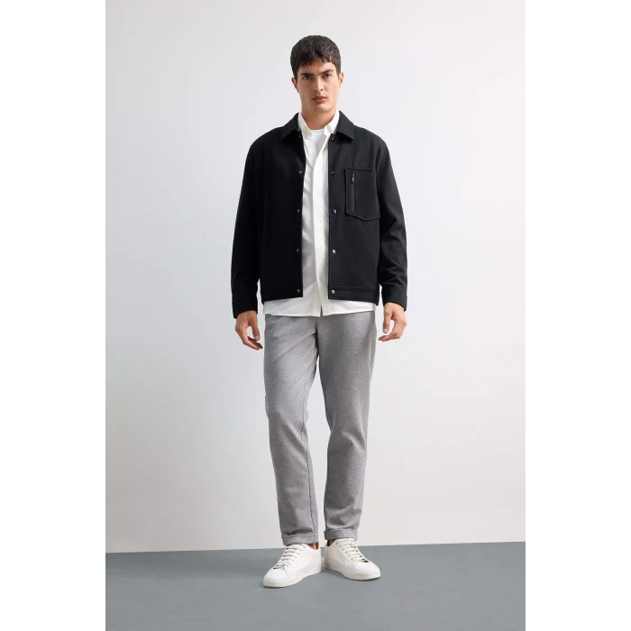 Defacto Y2651AZGR210 Gri Jogger Fit Beli Bağcıklı Lastikli Esnek Kumaş Cepli Duble Paça Pantolon