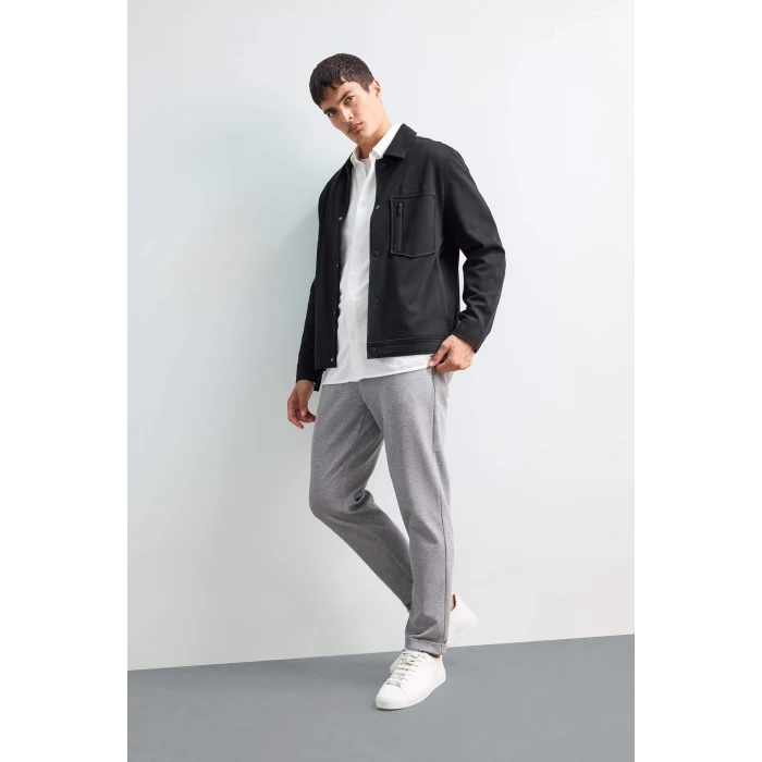 Defacto Y2651AZGR210 Gri Jogger Fit Beli Bağcıklı Lastikli Esnek Kumaş Cepli Duble Paça Pantolon