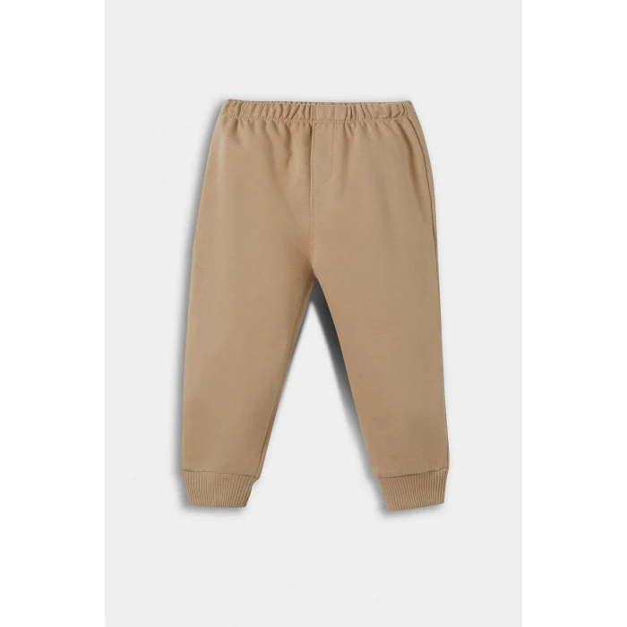 Defacto E8430A5BG109 Bej Erkek Bebek 2li Takım Basic Düz Sweatshirt Eşofman Altı