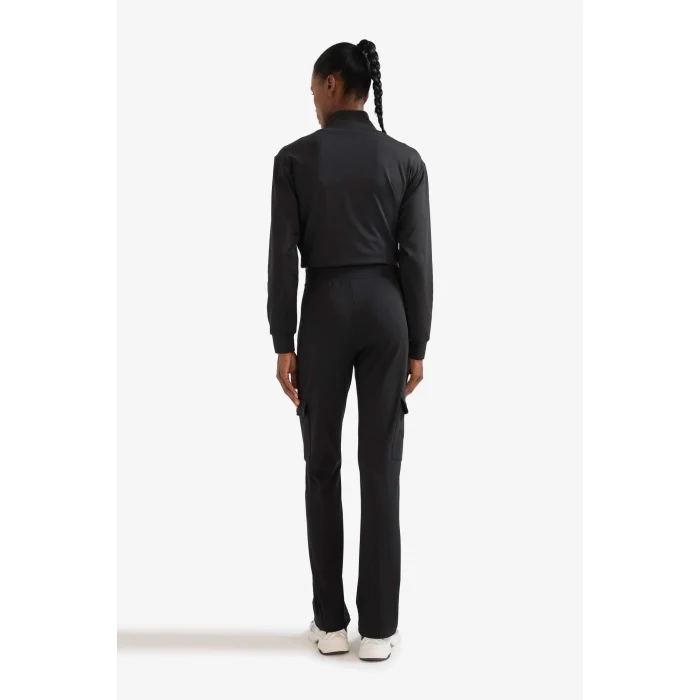 Defacto E8961AXBK81 Siyah DeFactoFit Straight Fit Kargo Cepli Esnek Kumaş Standart Boy Sporcu Pantolon