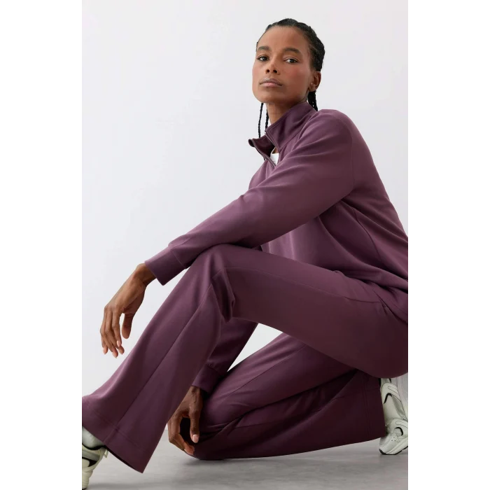 Defacto D7126AXBR492 Bordo DeFactoFit Oversize Geniş Kalıp Yarım Fermuarlı Dik Yaka Modal Sweatshirt