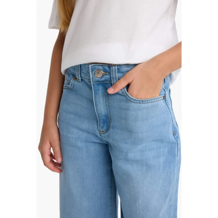 Defacto E5881A8NM39 Mavi Kız Çocuk Wide Leg Geniş Paça Jean Pantolon
