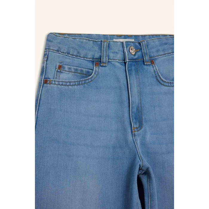 Defacto E5881A8NM39 Mavi Kız Çocuk Wide Leg Geniş Paça Jean Pantolon
